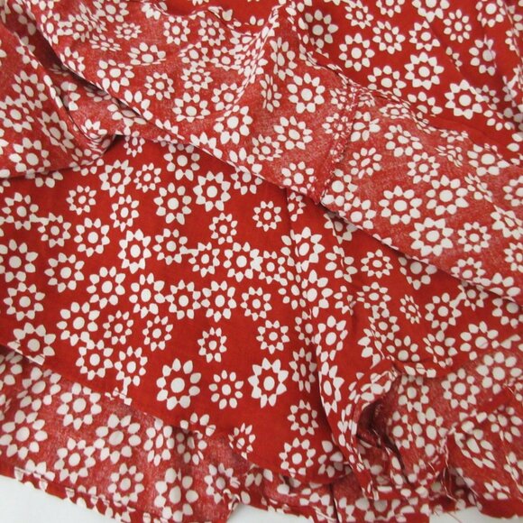 Tween Girls Skort Skater Style Skirt w/ Built In Shorts Size XS Red White Floral - Picture 4 of 10